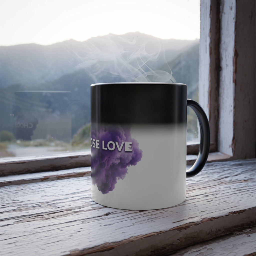 Choose Love purple smoke design Mug | Color Morphing 11oz
