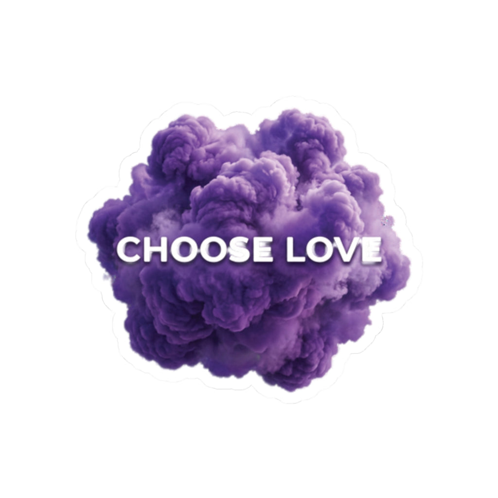 Choose Love sticker | Kiss-cut vinyl heart cloud decal