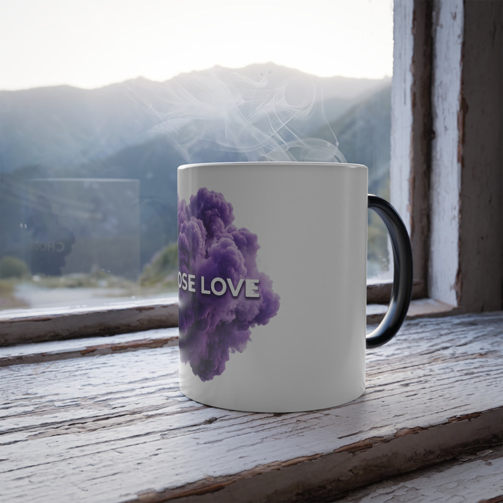 Choose Love purple smoke design Mug | Color Morphing 11oz