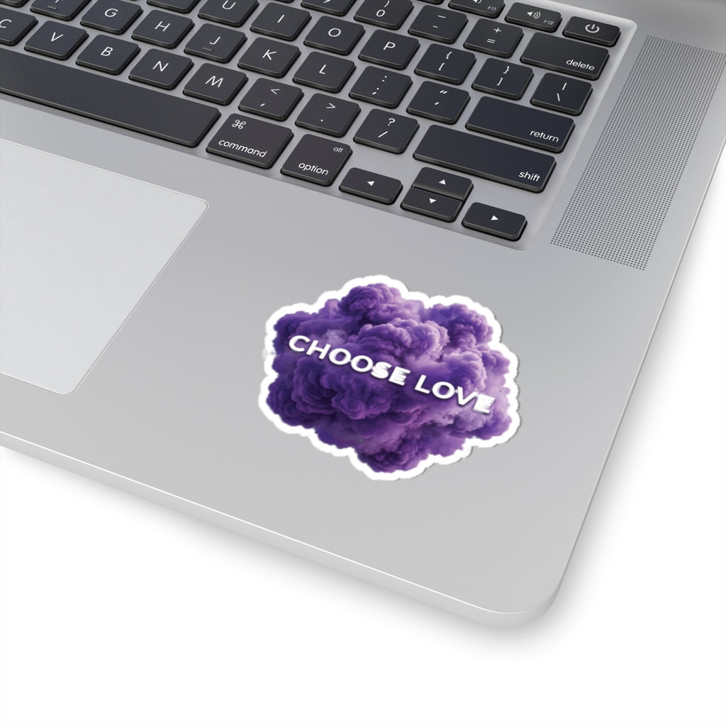 Choose Love sticker | Kiss-cut vinyl heart cloud decal